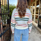 Pattern Cropped Sweater- Cream Multi