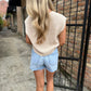 Raindrops Cropped Sweater- Light Oatmeal