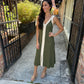 Analise Colorblock Maxi Dress- Olive