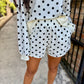 Polka Dot Mock Sweatshirt Top