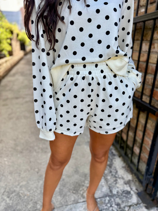 Polka Dot Pull On Shorts