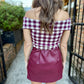 Illa Off Shoulder Top - Plum Cream
