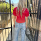 USA Heart Top- Red