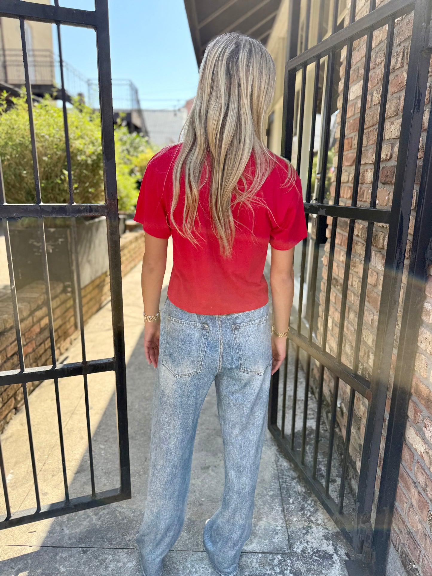 USA Heart Top- Red