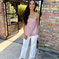 Polka Dot Strapless Top- Mocha