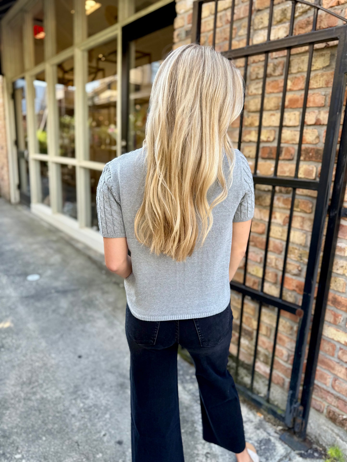 Culotta Cable Sweater- Heather Gray