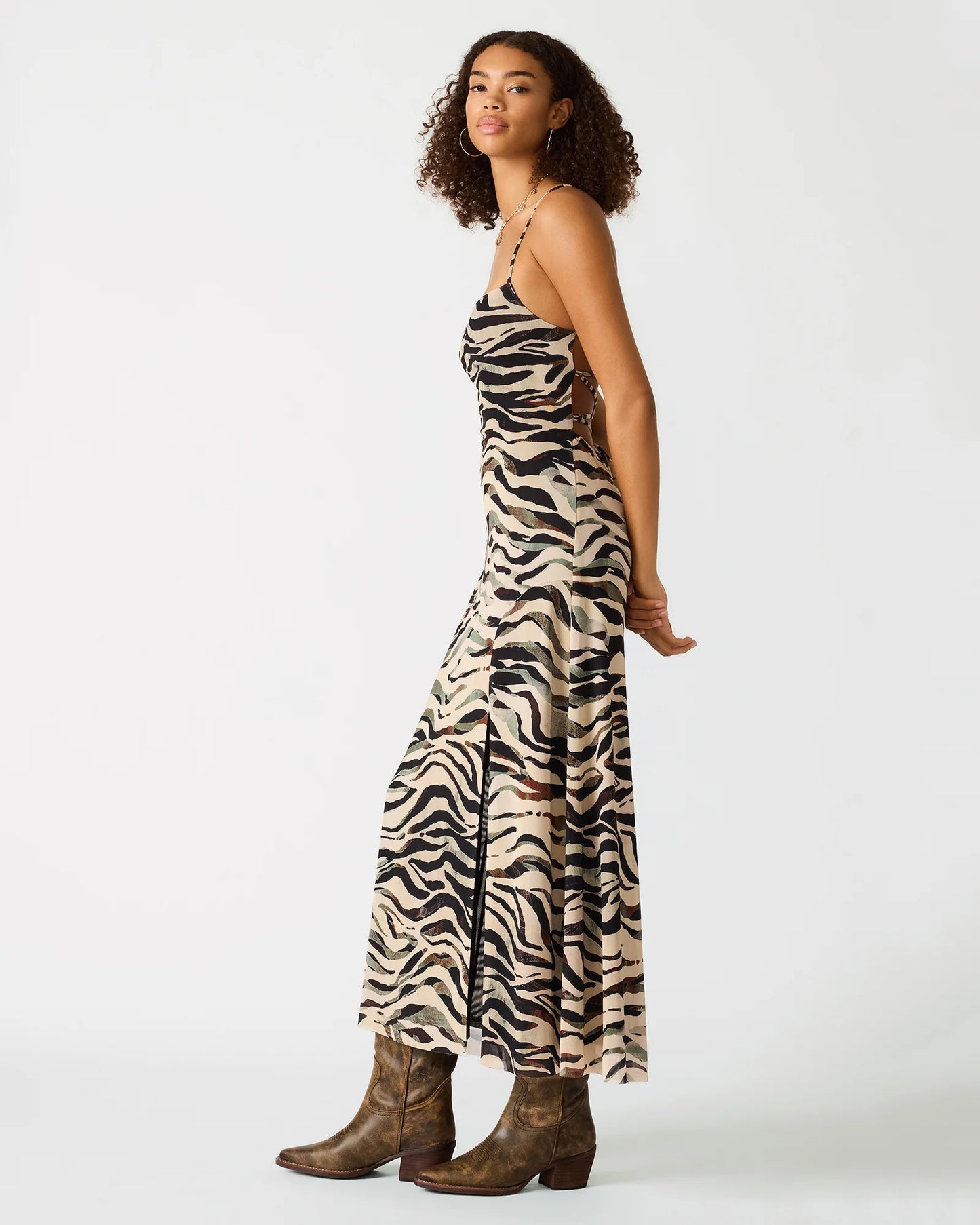 Adella Maxi Dress- Caramel Zebra