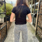 Logan Midrise Dad Denim- Tiger Print