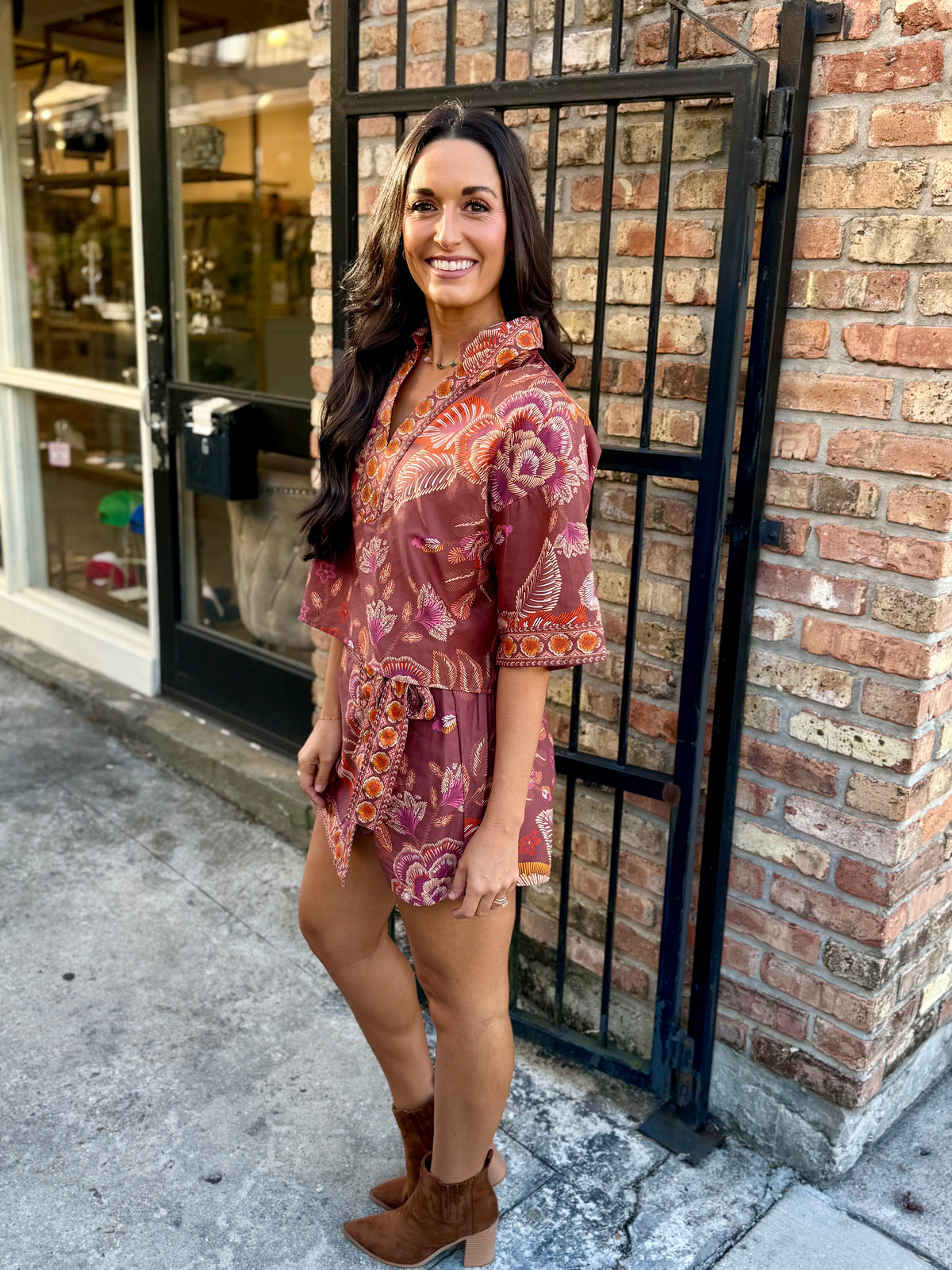 Izzy Botanical Skort- Terra Cotta
