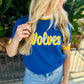 Wolves Varsity Sweater Top- Blue