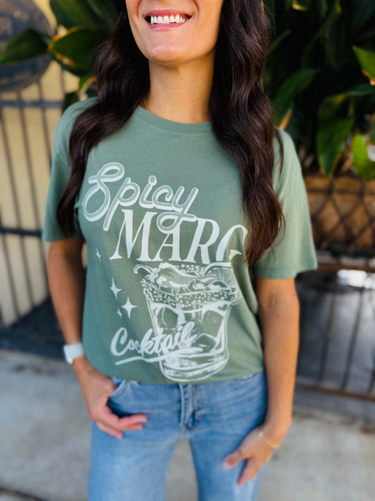 Z Supply Spicy Marg Boyfriend Tee- Hunter Green