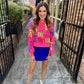 Queen Neon Skull Sweatshirt- Pink Multi