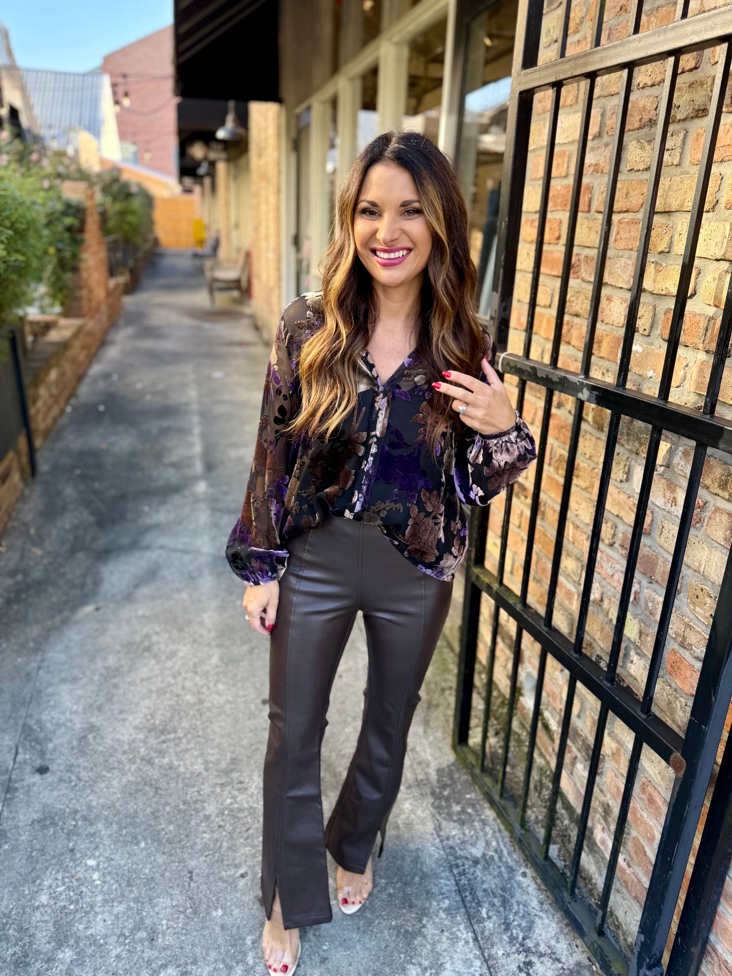 Jacaranda Burnout Top- Purple