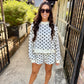 Polka Dot Mock Sweatshirt Top