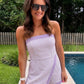 Margot Romper Wrap Overlay- Purple/White