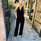 Belinda Velvet Jumpsuit- Black