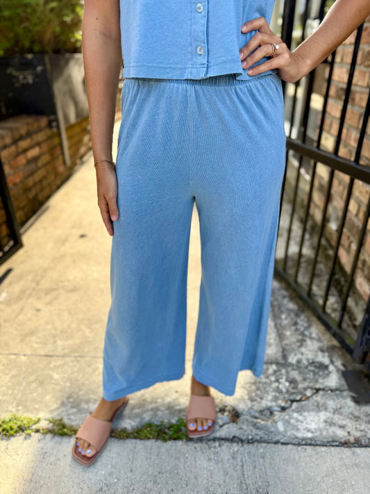 Z Supply Scout Jersey Denim Pant- Santorini Indigo