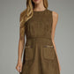 Horse Bit Suede Dress- Wood