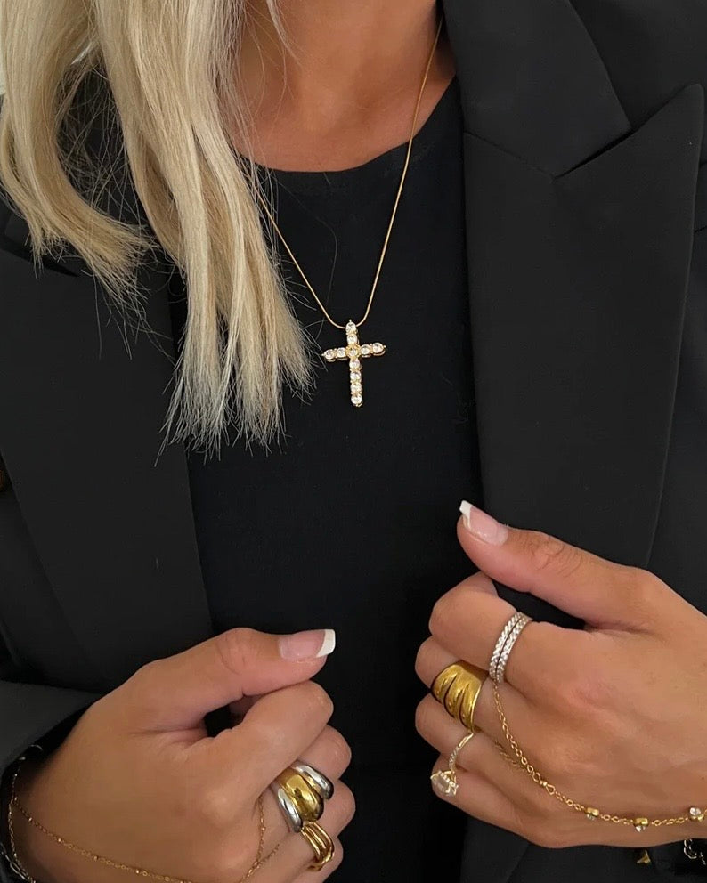 Puffy Cross Necklace