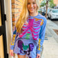 Tonal Skeleton Sweatshirt- Purple