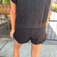 Georgia Textured Shorts- Black