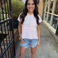 Davis Striped Hooded Top- Pink