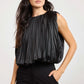 Amour Pleated Bubble Hem Top- Black
