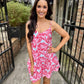 Tropical Slip Dress- Red