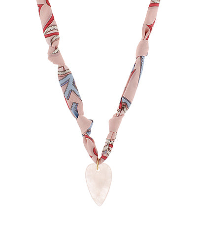 Scarf Necklace- Heart/Pink