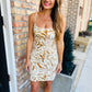 City Boheme Zebra Mini Dress- Cream Multi