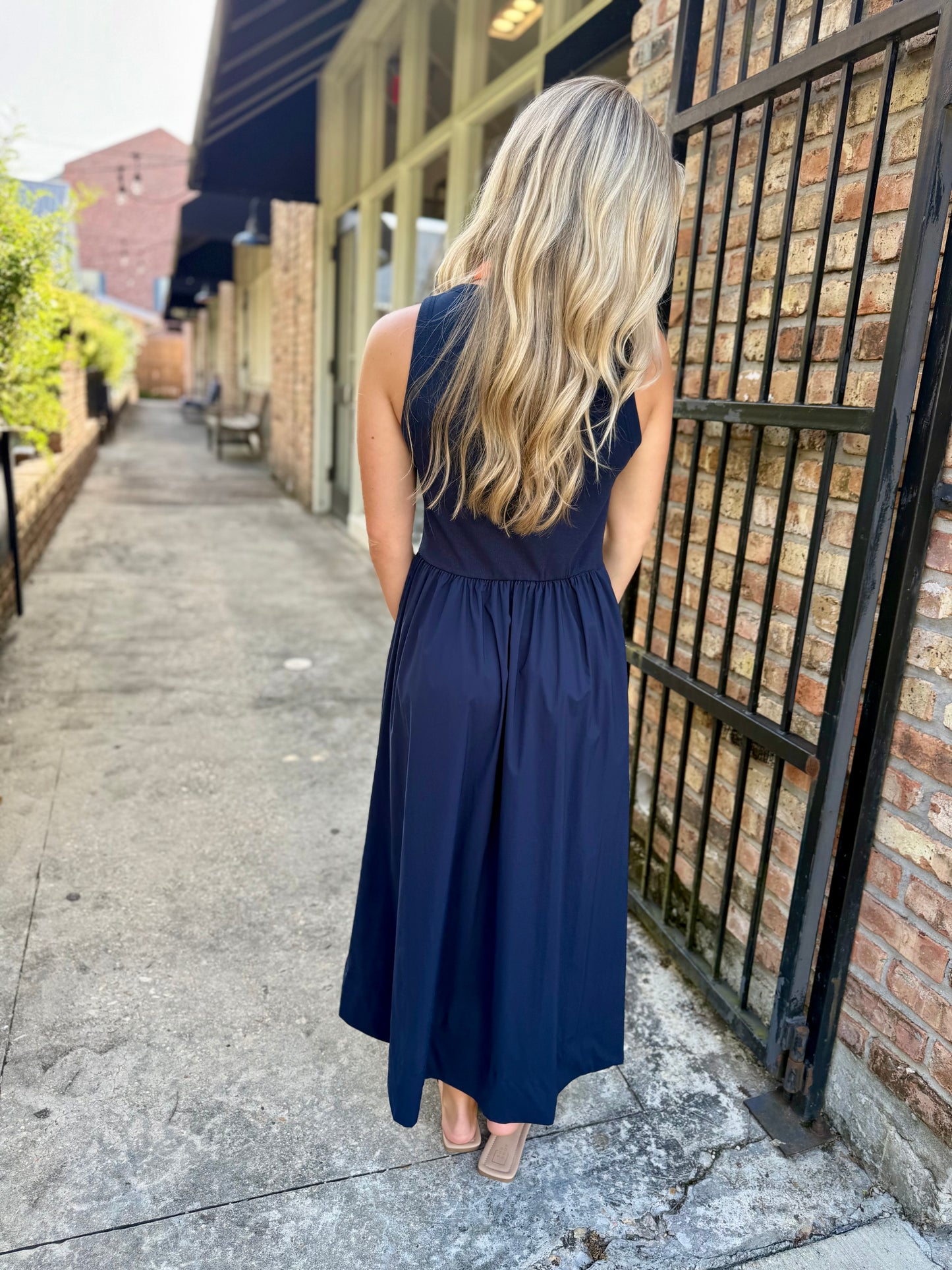 Henley Maxi Dress- Navy