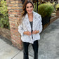 Pretty Fab Faux Fur Jacket- Ivory/Grey