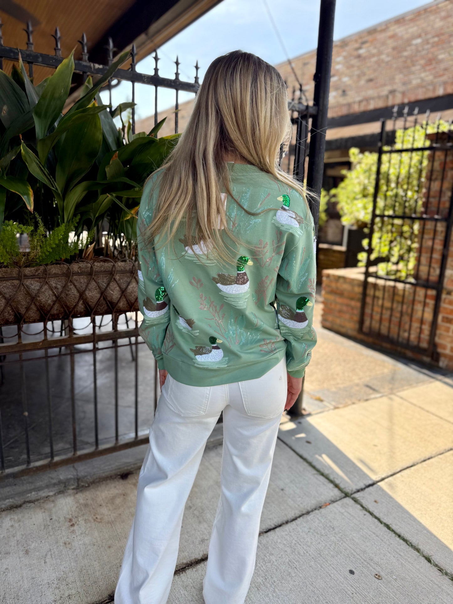 Marsh Mallard Sweater- Green