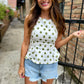 Polka Dot Peplum- White & Green