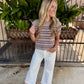 Z Supply Gatewood Stripe Sweater Top- Heather Ash