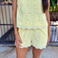 Kenny Eyelet Shorts- Lemon