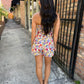 Kelly Garden Strapless Belted Romper