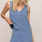 Z Supply Solace Jersey Denim Top- Santorini Indigo
