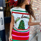 Sparkle Season Top- White, Red & Green