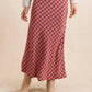 The Hostess Plaid Midi Skirt- Red