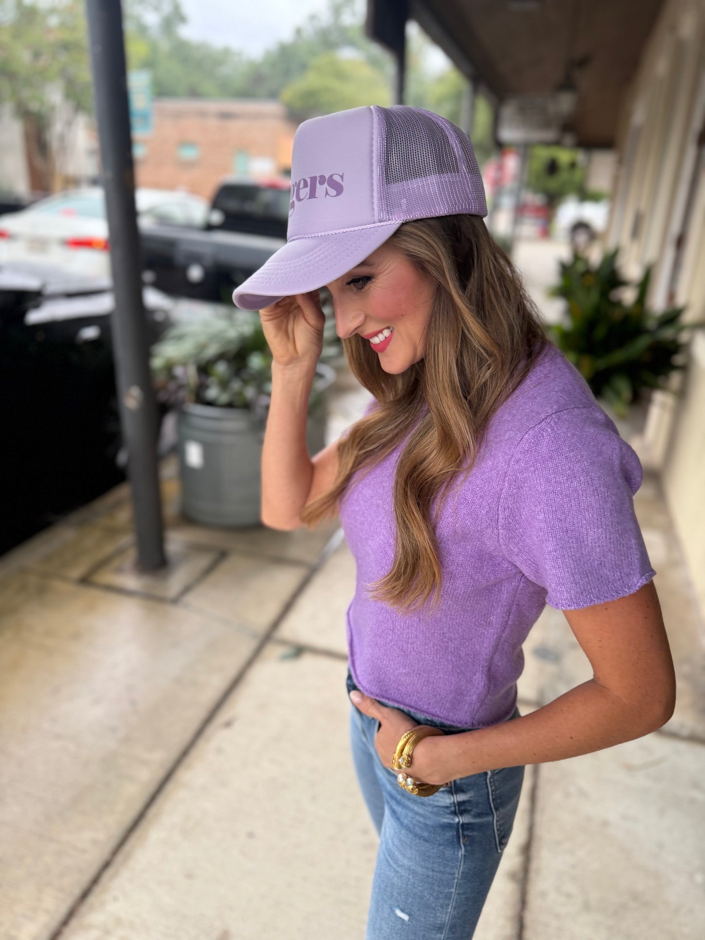 Jessie Crop Sweater- Purple