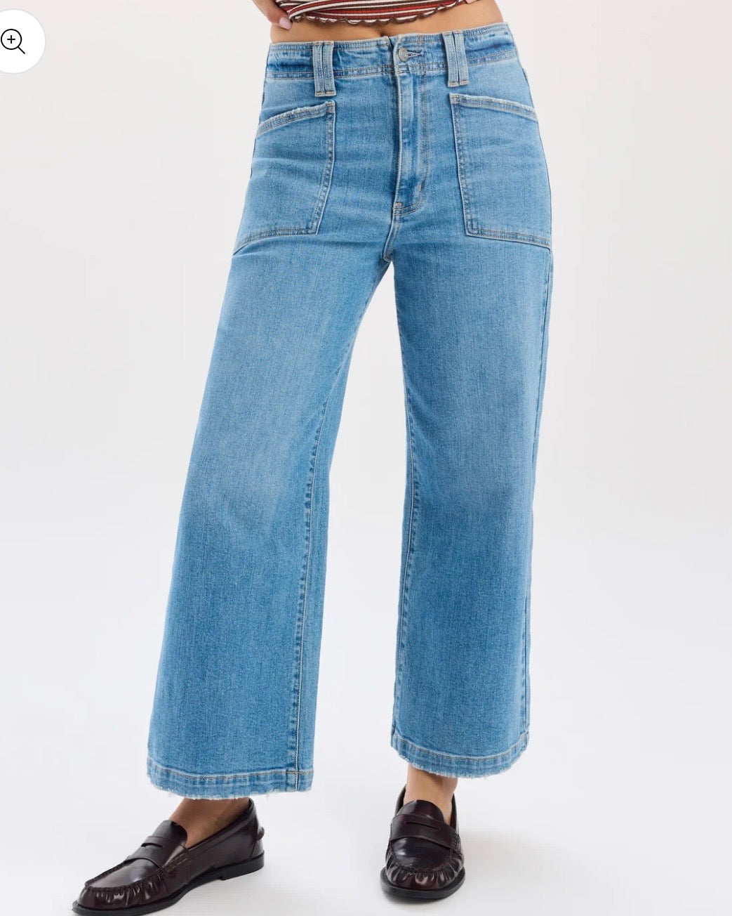 Valley Girl HR Patch Pocket Ankle Denim- Fave