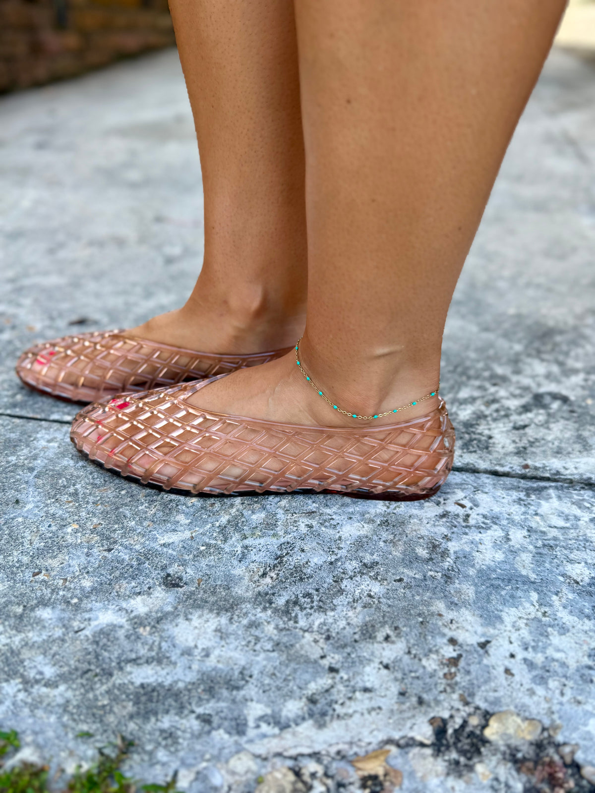 User Jelly Ballet Flats- Nude