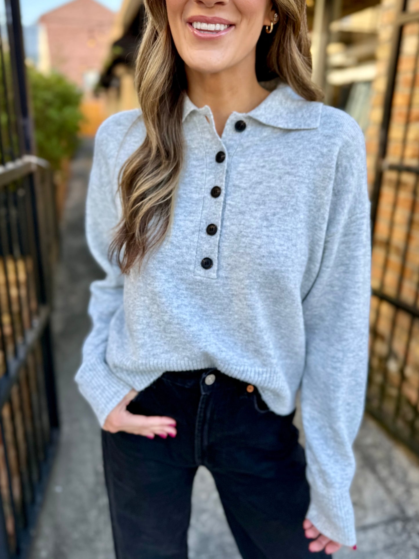 Lilia Sweater- Heather Grey