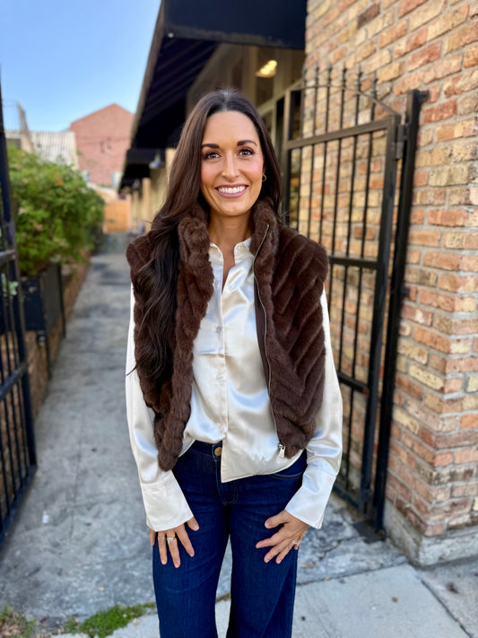 Luxie Vest- Dk Espresso