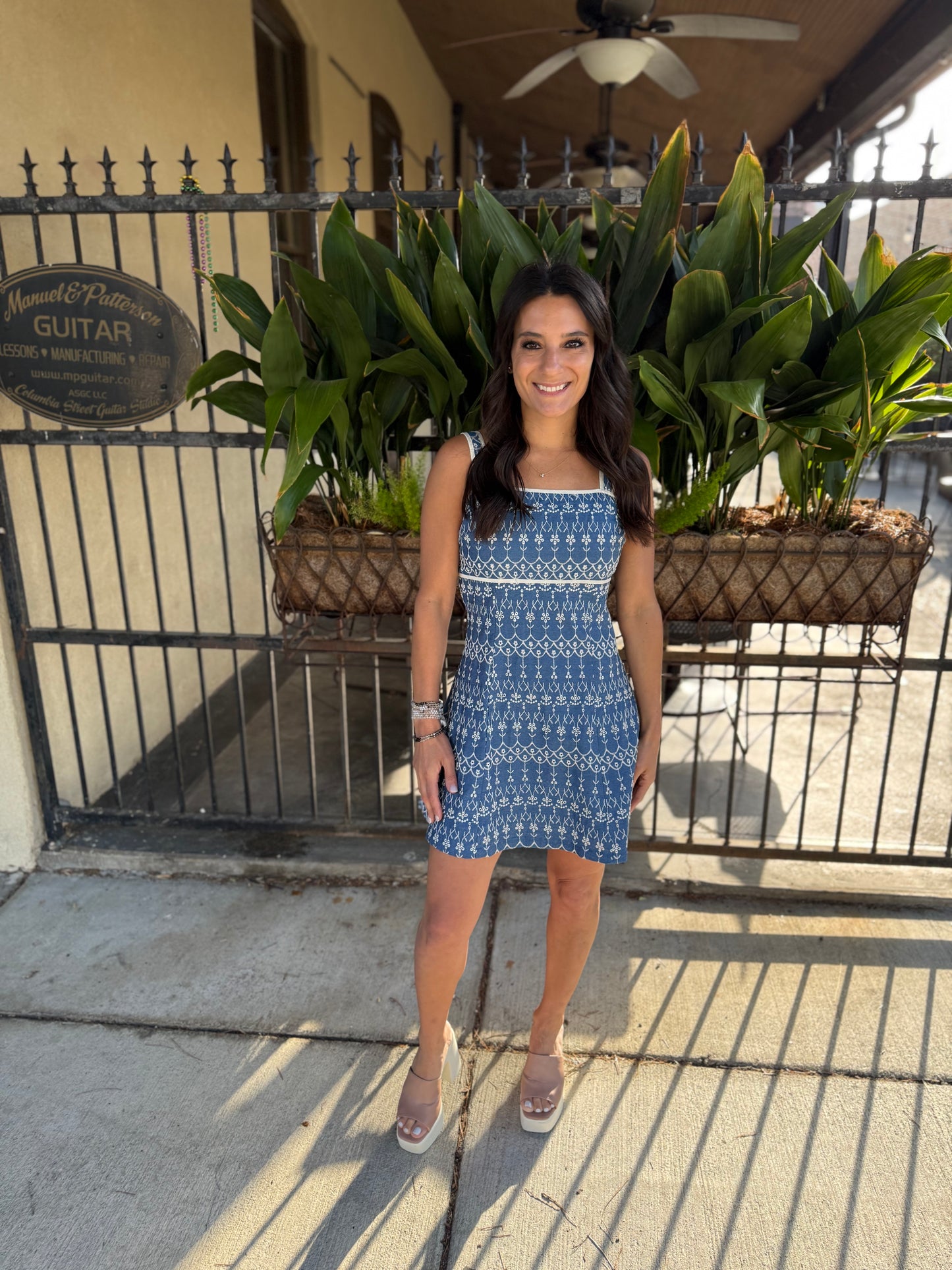 Robbie Embroidered Denim Dress