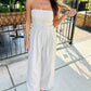 Past Midnight Tube Jumpsuit- Cream