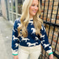 All Over Horse Sweater- Navy