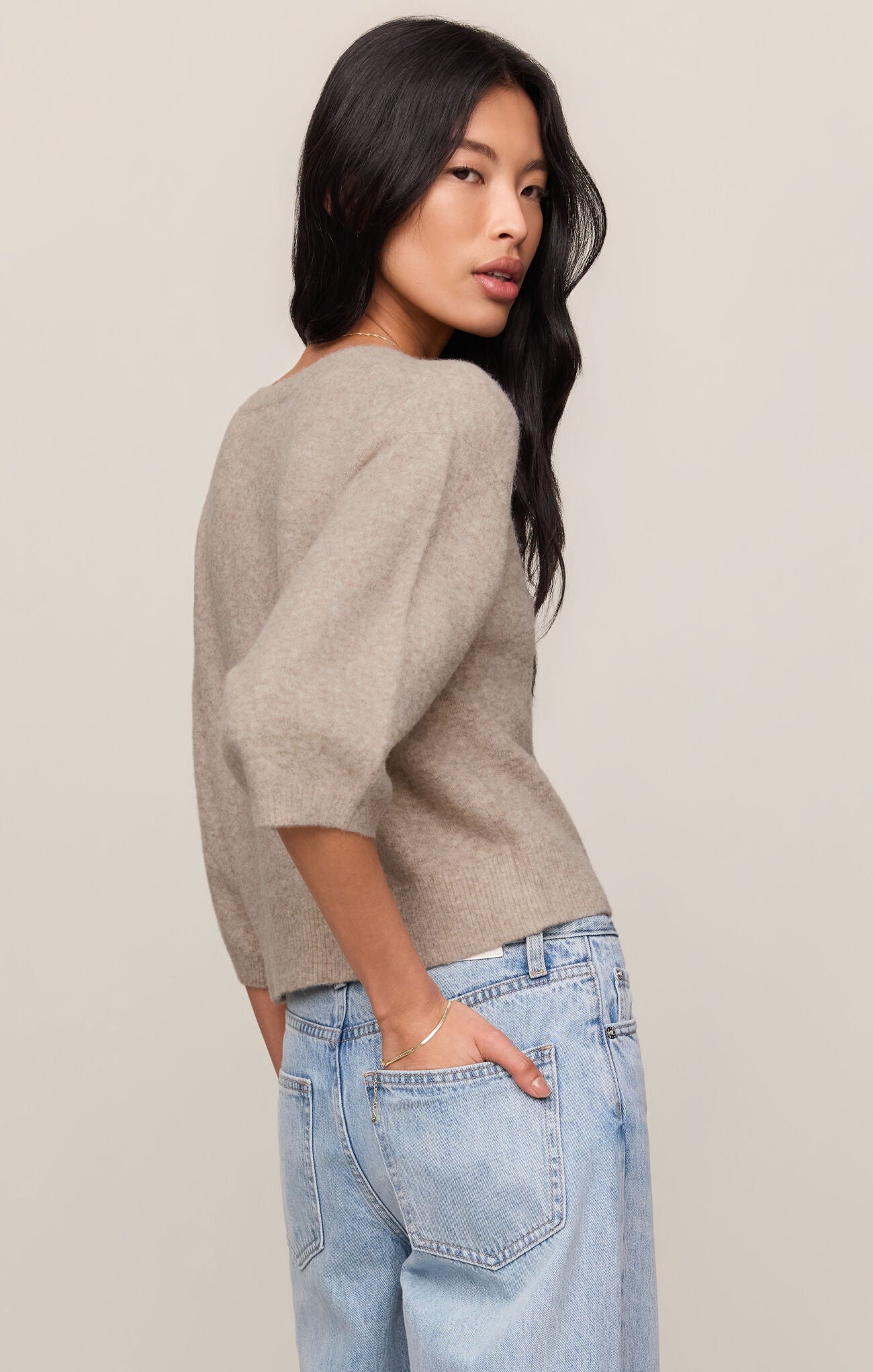 Z Supply Valor Short Sleeve Cardigan- Natural Heather