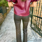 Kelsey (Chocolate) HR Ankle Flare Faux Leather